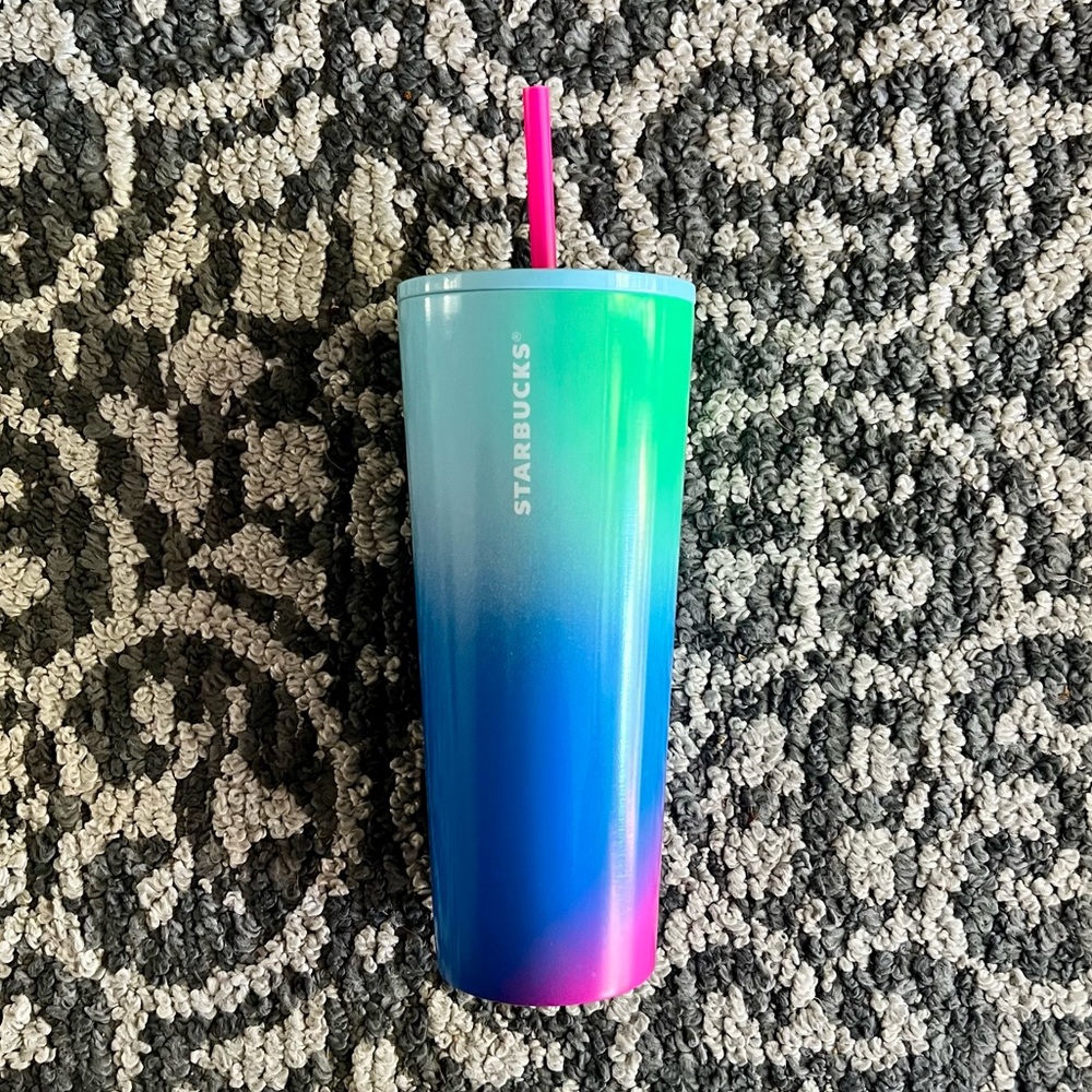 Starbucks 2023 Technicolor Paint Cold Cup Tumbler with Straw (24 oz)